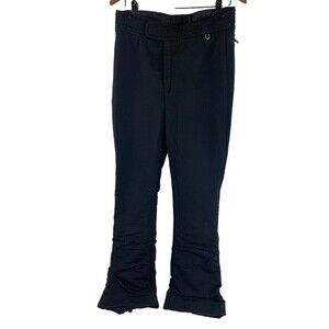 Schoeller Skifans Black Snow Pants USA Nylon Wool High Rise Zip Hem Womens 12